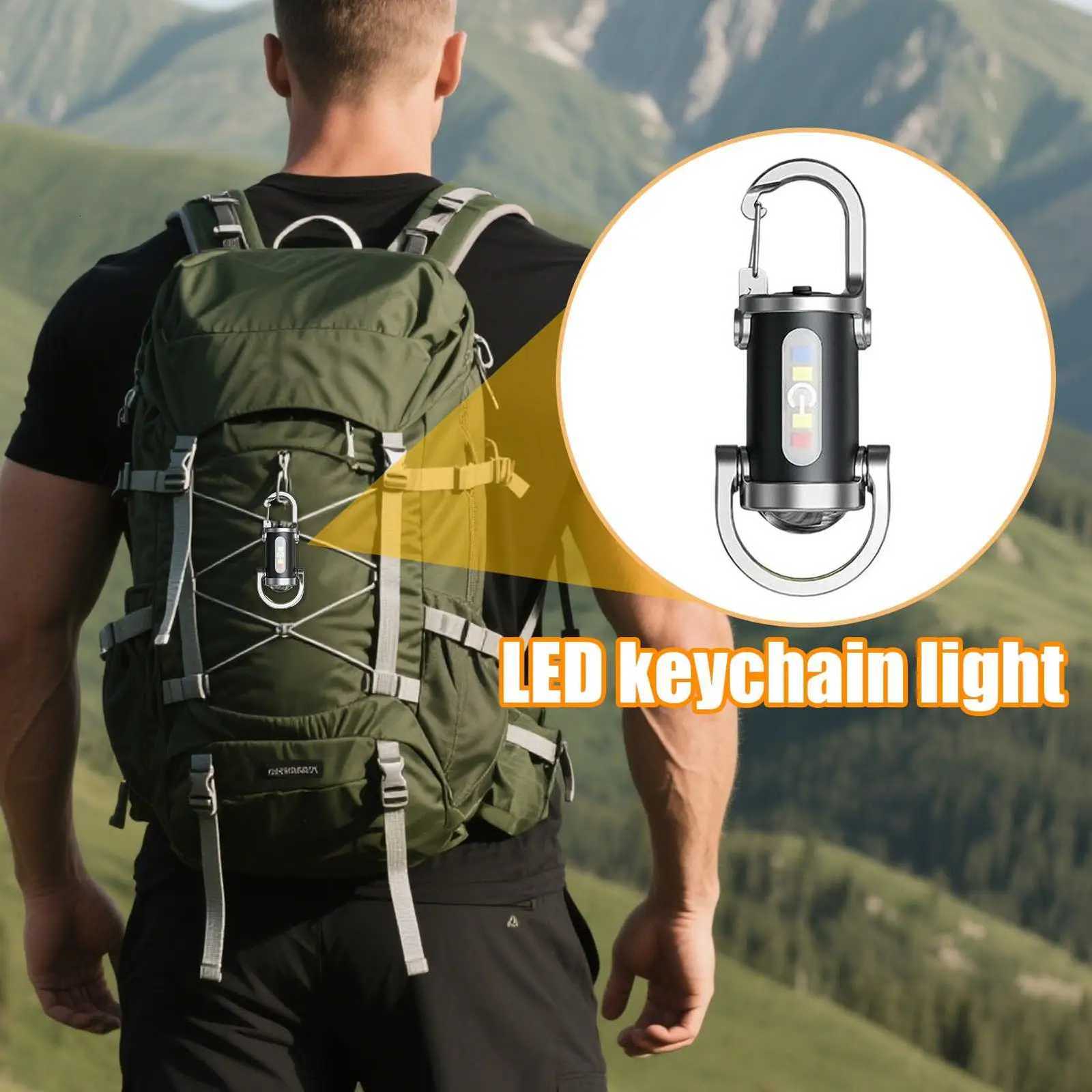 mini powerful LED flashlight Keyring Torch multifunctional mini flashlight Rechargeable Key Ring Torch for Outdoor Camping M251117