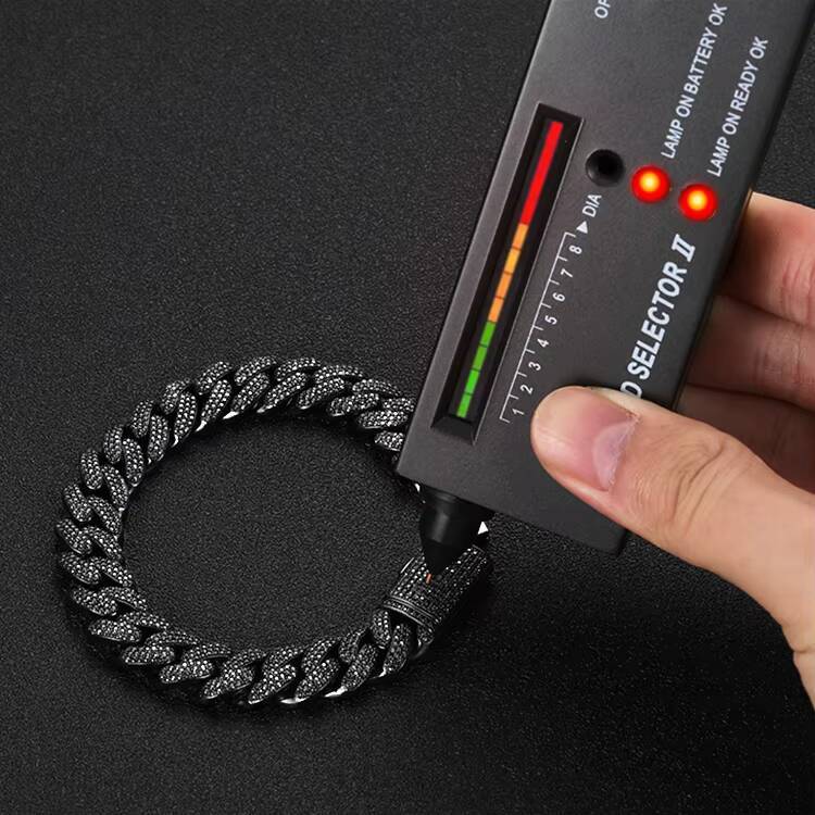 Luxury Men Prong Settling 3 Row Cuban Chain Moissanite 925 Sterling Silver VVS Black Moissanite 12mm Miami Cuban Bracelet