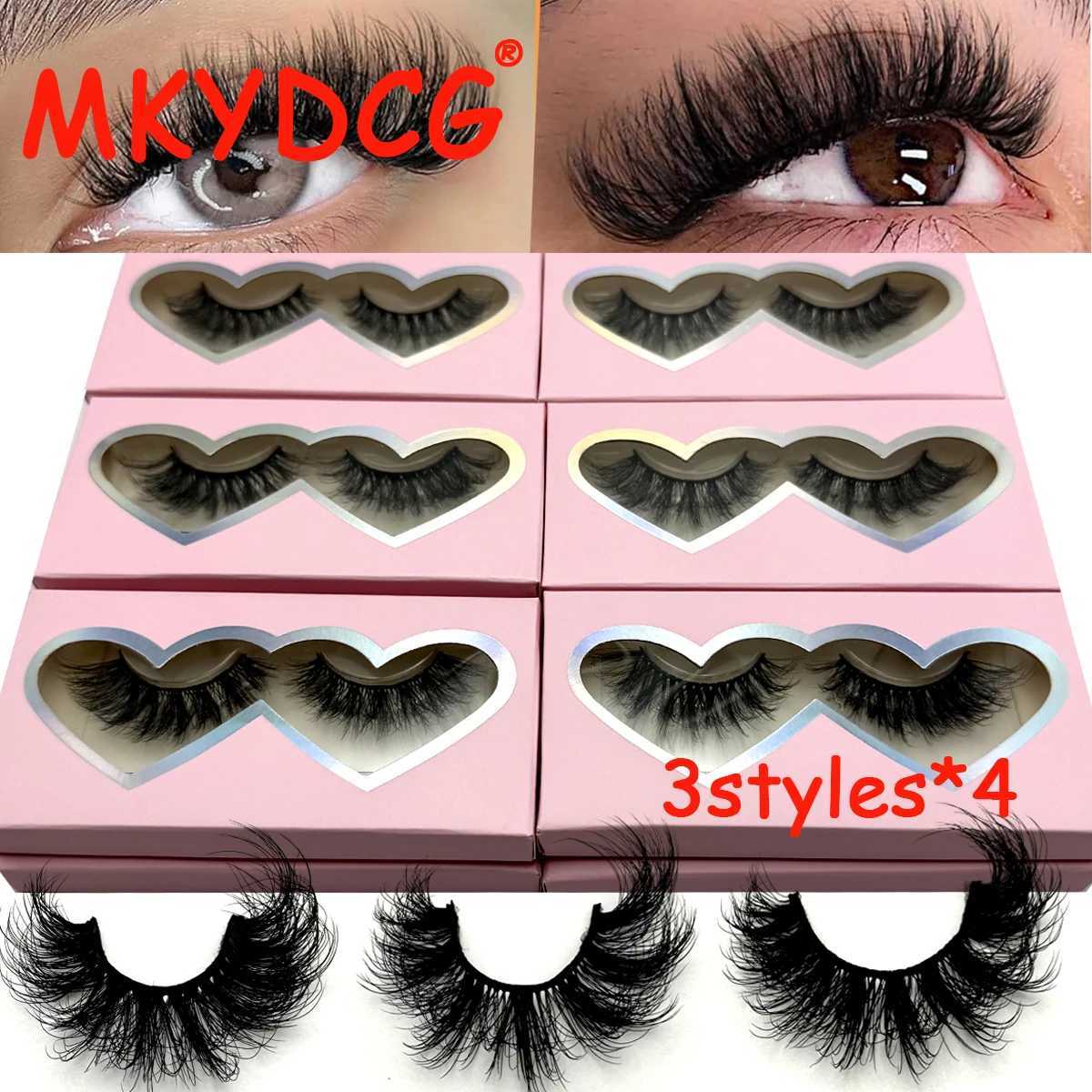 12 Pairs 3D Mink Eyelashes Fluffy Dramatic Eyelashes Makeup Wispy Mink Lashes Natural Long False Eyelashes Thick Fake LashesT251117