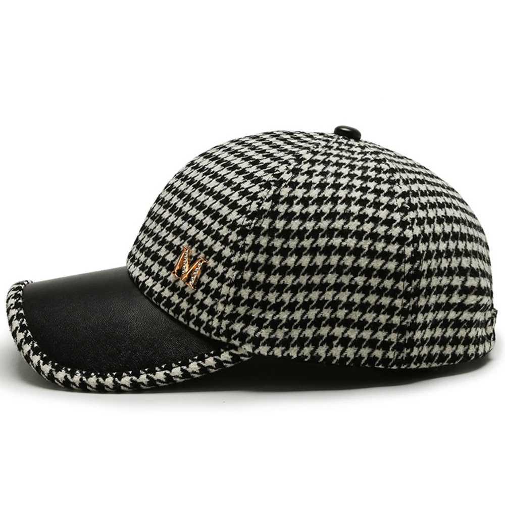 Black Brown Houndstooth Baseball Caps For Men Women Retro British Style Plaid Hat Summer Trucker Cap Gorras Hombre W251117