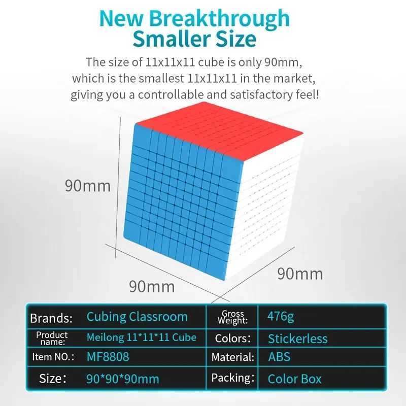 JudyCube MoYu MeiLong 11x11 Magic Speed Cube Stickerless Professional Fidget Toys MFJS Meilong 11 Cubo Magico Puzzle L251115