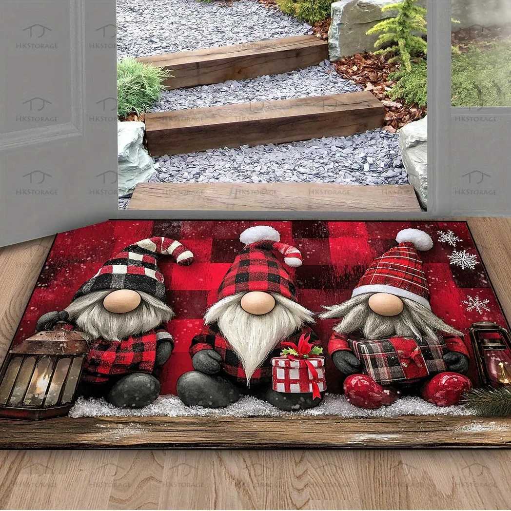 Christmas dwarf door mat holiday party decoration is suitable for home room bathroom kitchen absorbent non-slipM251117