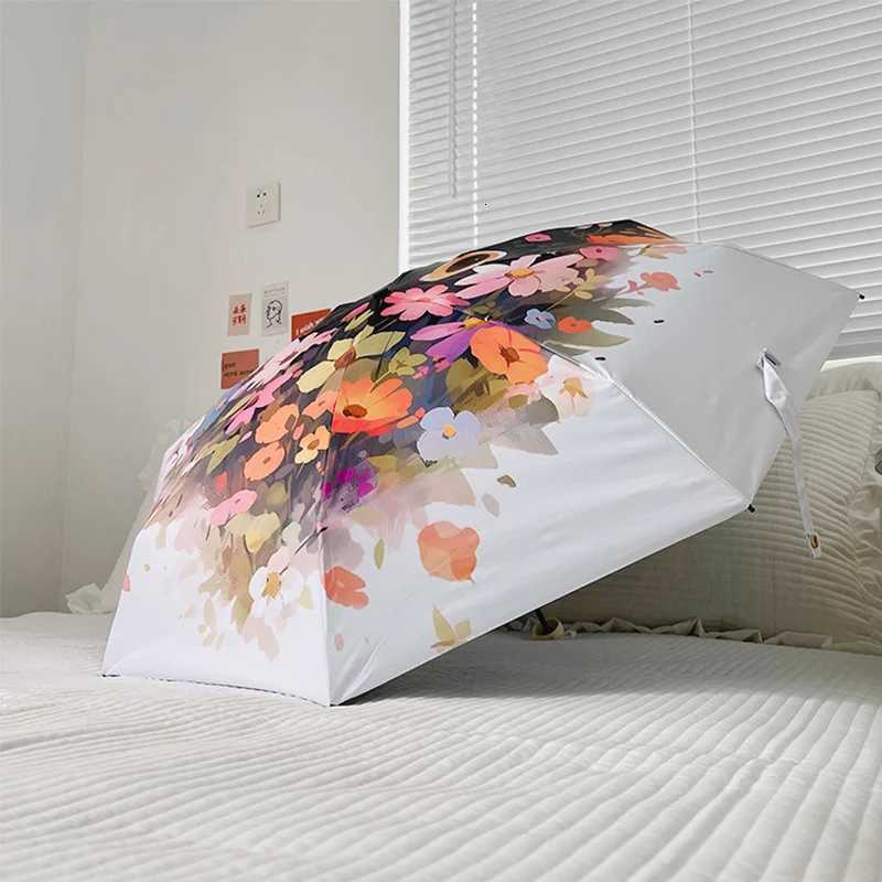 Bouquet Cat Umbrella Triple Folding Fully Automatic Umbrella Sunscreen UV Protection and Rain/Rain Dual Use Sunshade Umbrella C251117
