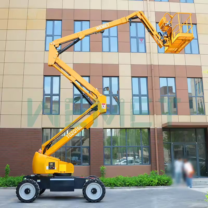 WEMET Stainless Steel Articulated Lift Cherry Picker, designed for boom lifts to tow aerial work platforms.