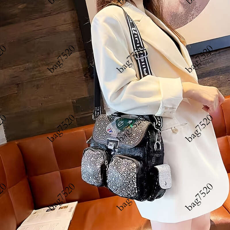 Designer bags Sweet Moon Exclusive Fashion Rhinestone Backpack Handbag, Women's Luxurious Crossbody Shoulder Bag - Fashionable, Compact, Punk Sty