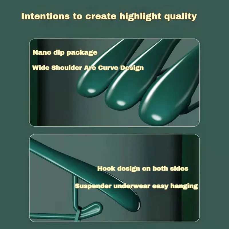 Curved non-slip thick broad shoulder hangers stainless steel household seamless clothes support wardrobe wide shoulder C251117