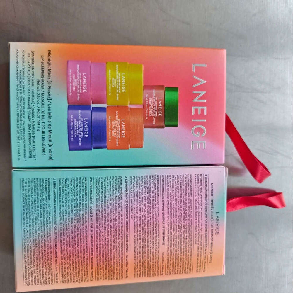 Korean lip mask Lip oil Lipstick 3g five-piece set Moisturizing and Repairing Lip Cream Strawberry Series Sleeping lip mask