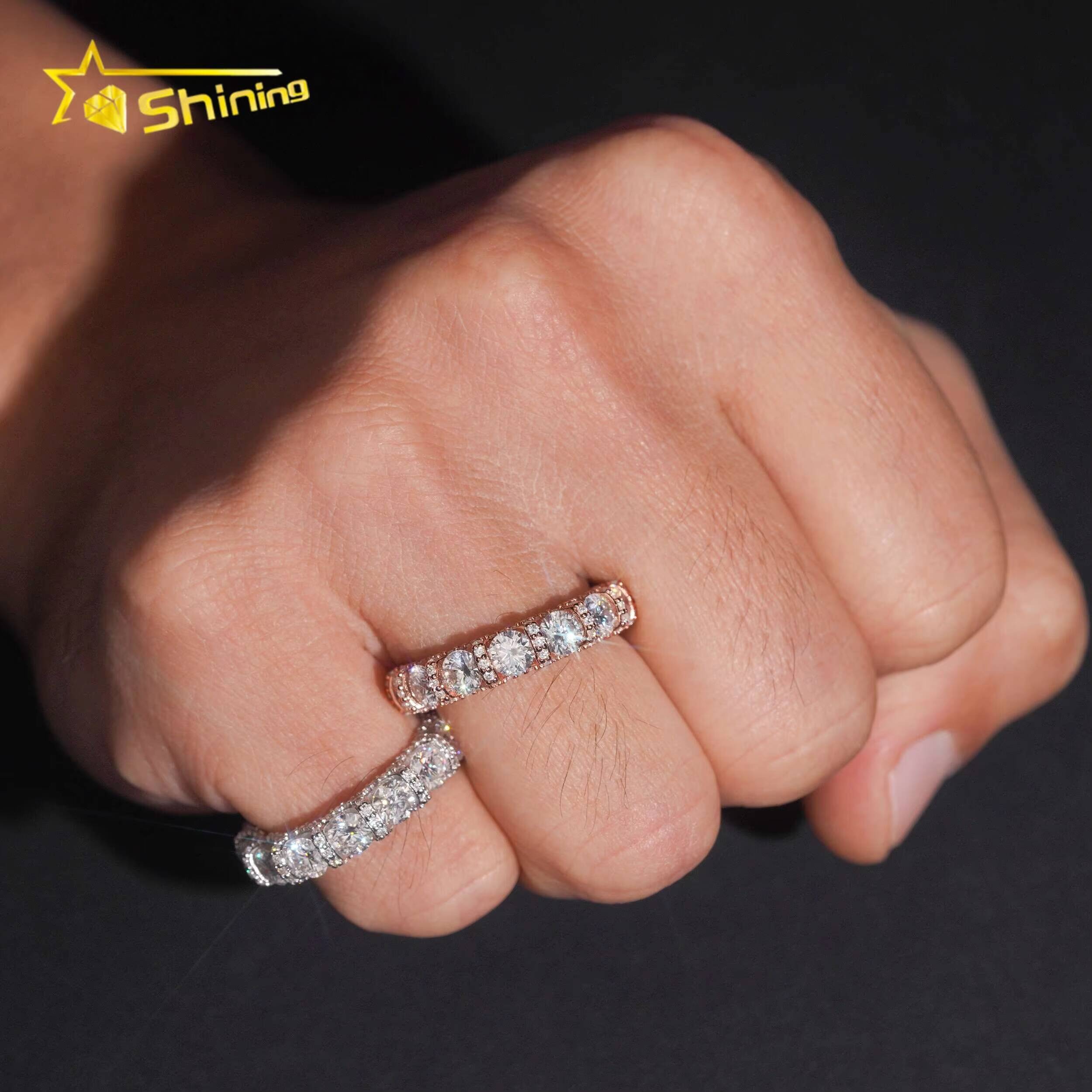 925 Sterling Silver Jewelry Hot Selling High Quality Eternity Band Moissanite Diamond Ring