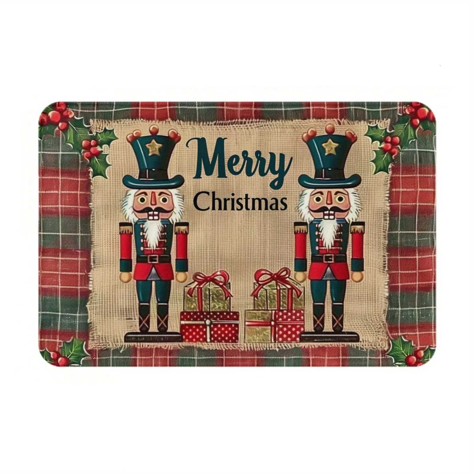 Christmas nutcracker welcome door mat soft non-slip floor mat suitable for room bathroom kitchen home decorationM251117