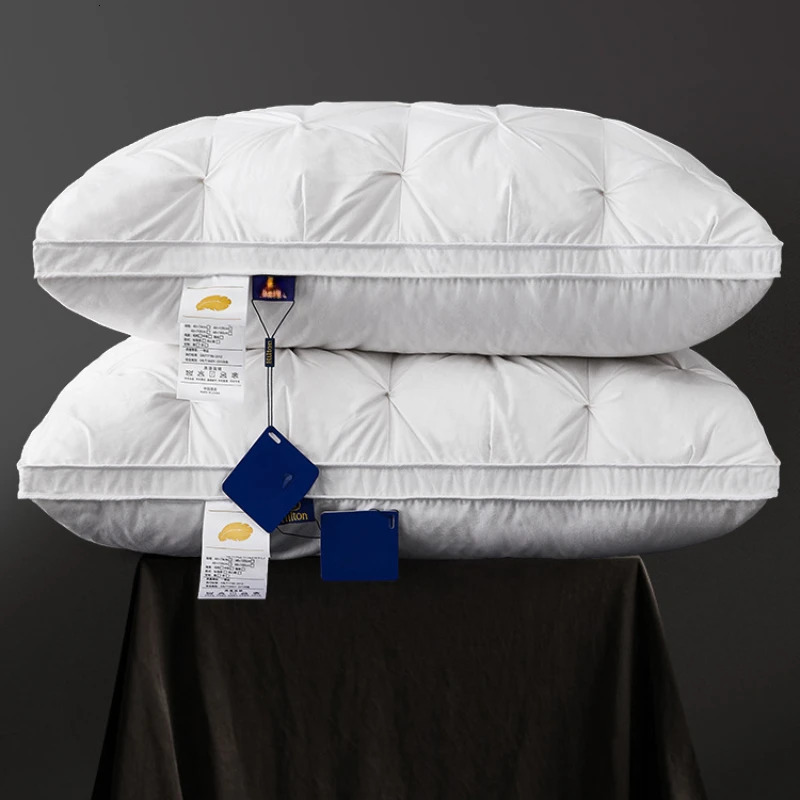 95% Goose Down Pillow White Cotton PillowCover Rectangle Bedroom Sleep 5-Star el Pillow Low-Mid-high Pillows for Sleeping 250409