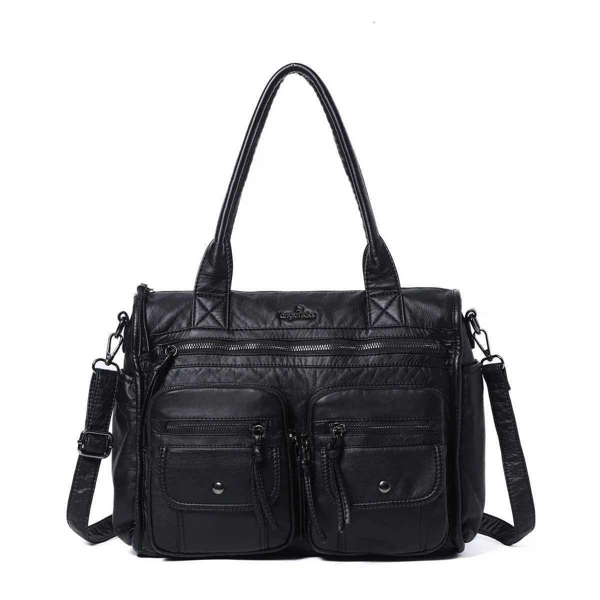 Women Handbags Multi-pockets Bag PU Satchel Fashion Large Vintage Shoulder Bag Tote Bag Tote Shoulder PurseW251117