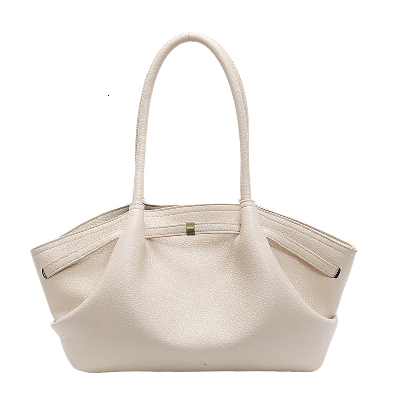 Wrinkled Hand-held Bucket Bag 2025 Spring New Casual Simple Handbag Suitable For Women's Work And Commuting Large Capacity Shoulder Bag Fashionab