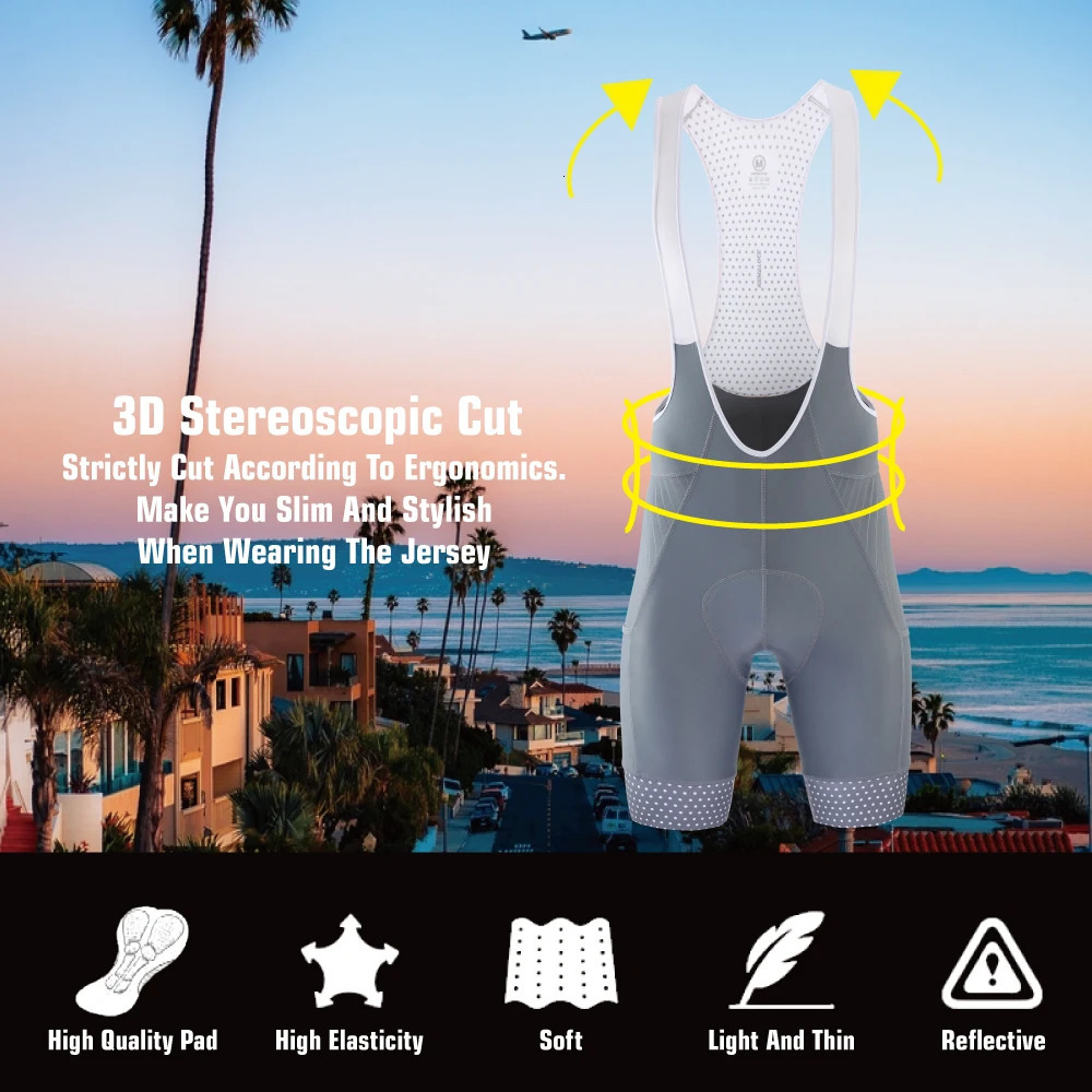 KEMALOCE Cycling Bib Shorts With Side Pockets Man Blue Grey Red Bike Shorts Gel Pad High Quality Compressed Bicycle Bib Pants 250409