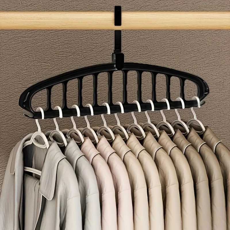 1pcs 11-hole clothes hanger organizer multi-functional mark-free clothes hanger home-use magic folding clothes drying rack C251117