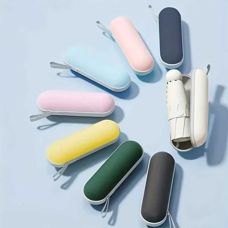 1PC 6-Ribs Capsule Umbrella Sunny and Rainy Dualuse Rainproof Sun Protection Outdoor Traveling Portable Mini Umbrella C251117