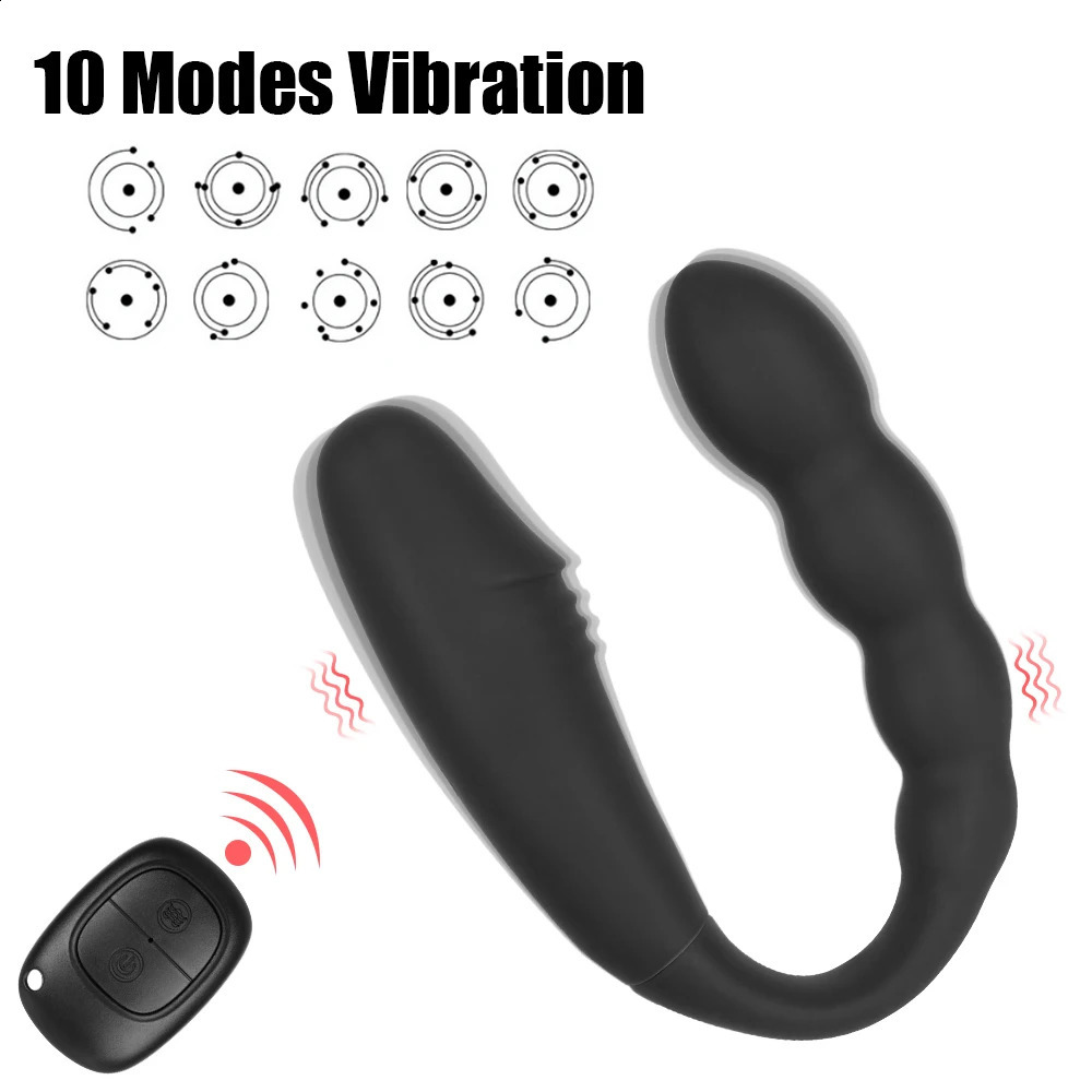 Double head vibrator wireless control fake penis Gspot vaginal clitoris anal massage Ushaped sex toy 250417