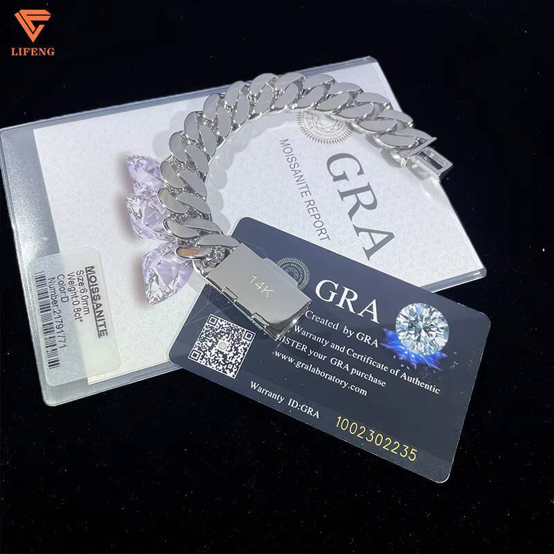 Hip Hop 16mm 3 Rows VVS Iced Out Moissanite Cuban Link Bracelet Custom High Quality 925 Silver Bracelet for Men Women