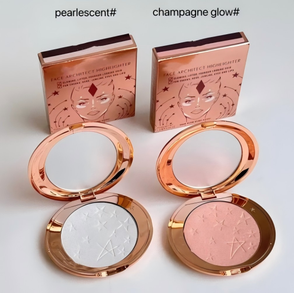 2 Colors Face Highlighters Hollywood Pearlescent Glow Champagne Glow Face High-light Contouring 3D Shaping Concealer Makeup