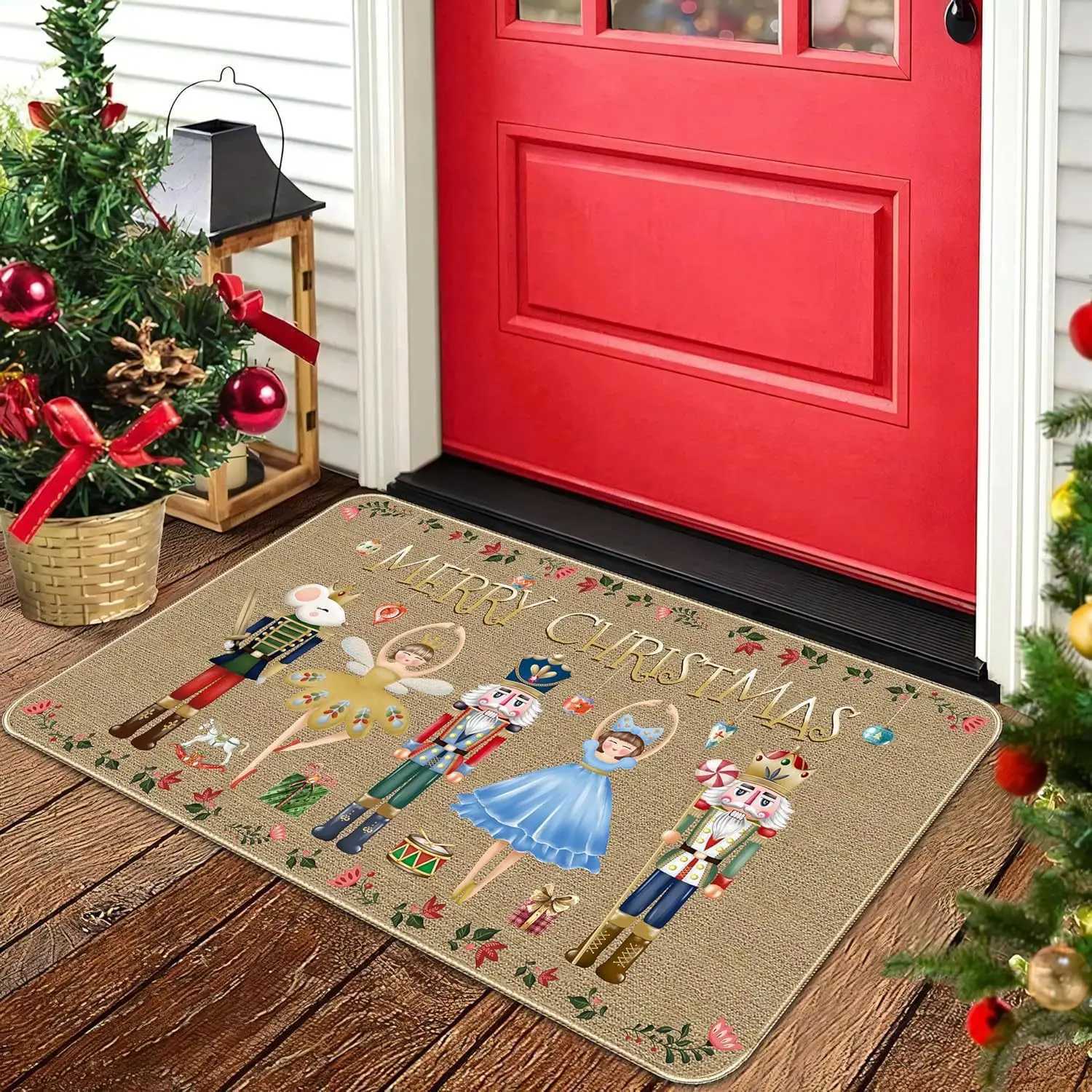 Nutcracker Carpet Entrance Hallway Wear-Resistant Door Mat Indoor/Outdoor Christmas Decorative Floor Mat Home DecorM251117