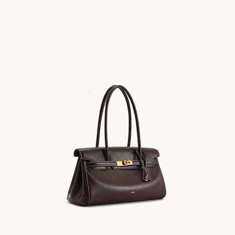 Fashionable genuine leather underarm shoulder bag large-capacity single-shoulder bag for commuting simple briefcase for womenW251115