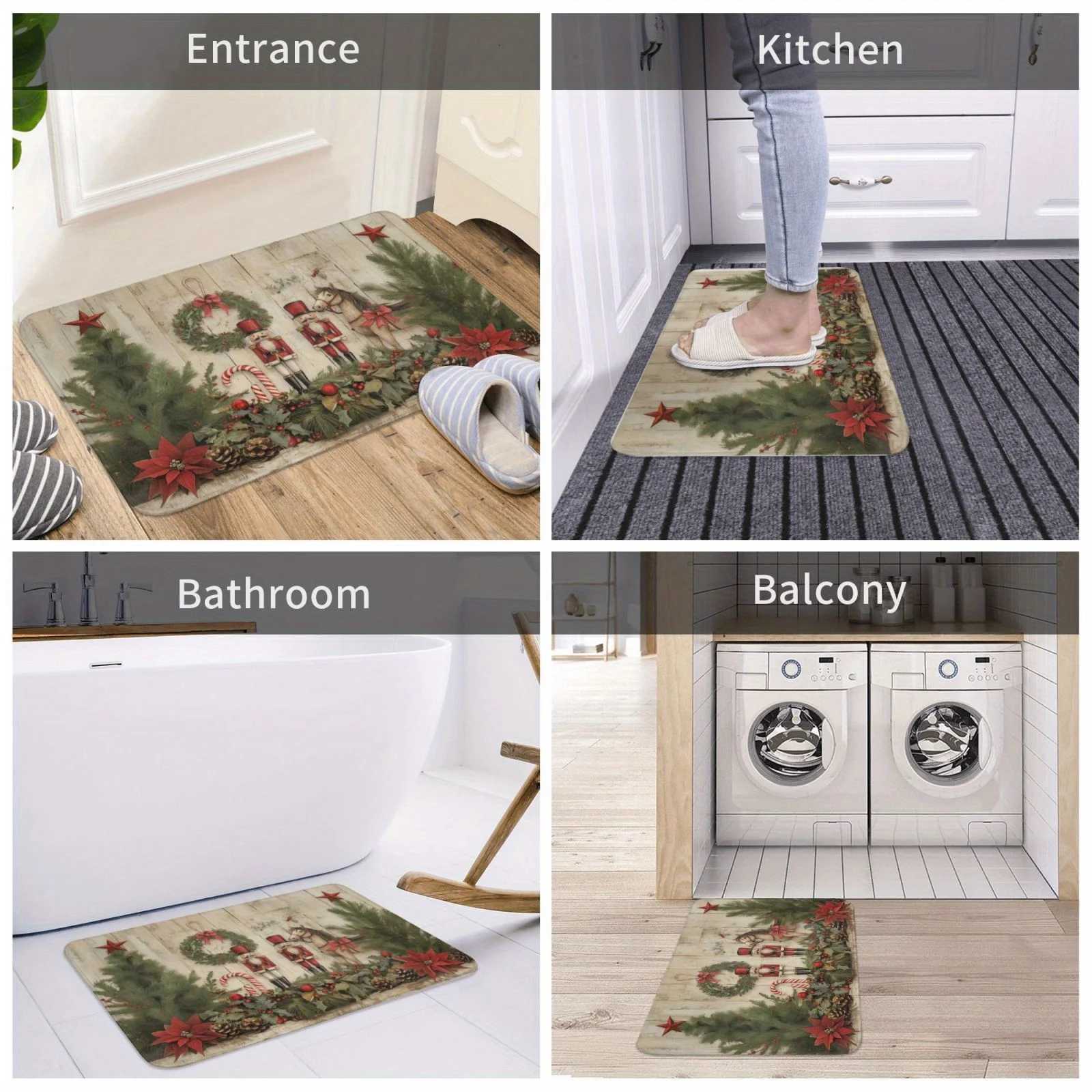 Christmas Nutcracker Tree Entrance doormat home decor Kitchen floor mat Kitchen hallway balcony rugs navidad decorationsM251117