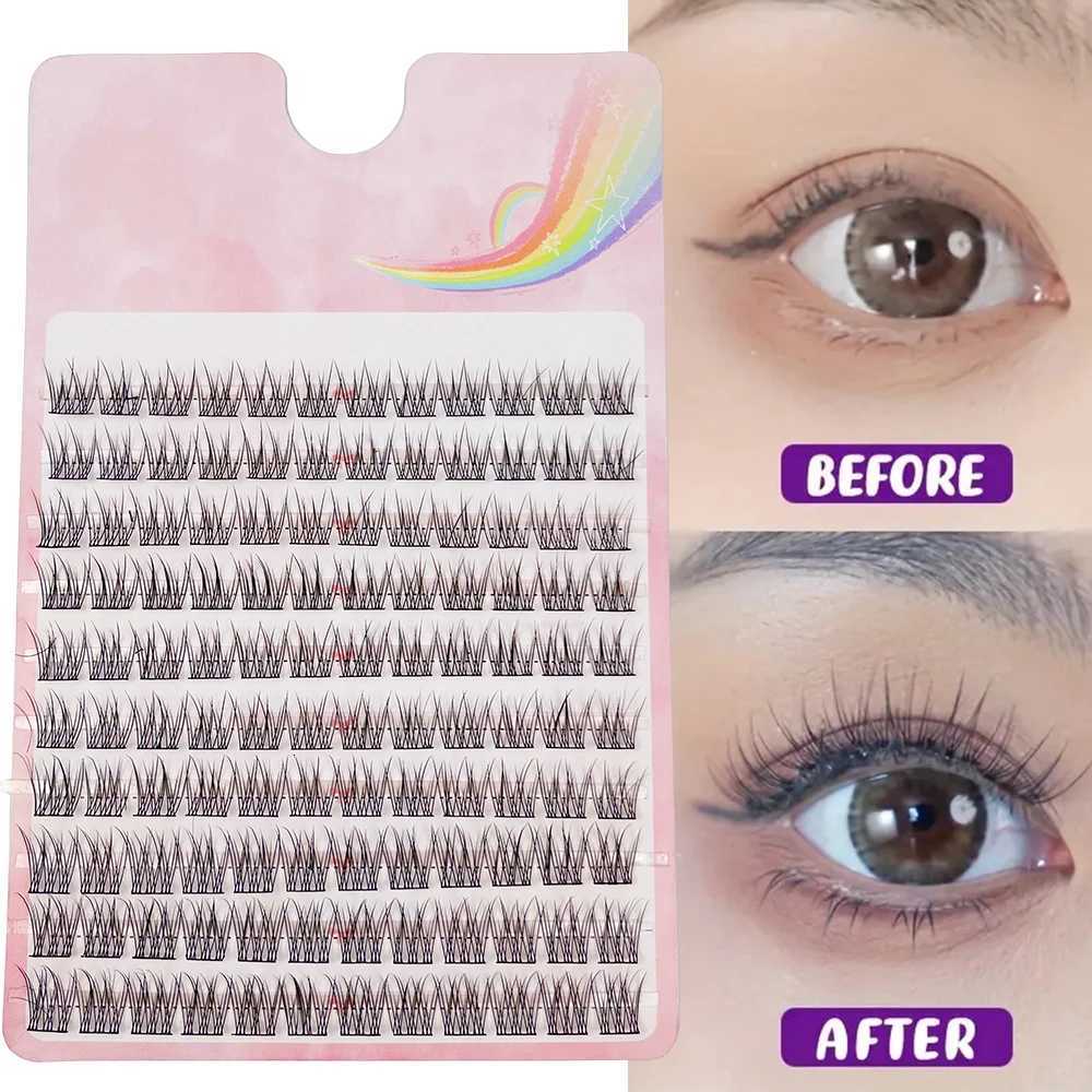 120pcs Natural Looking Individual Cluster Eyelashes Wispy Cross Lashes Fishtail Design Soft And Lightweight Perfect For DailyT251117