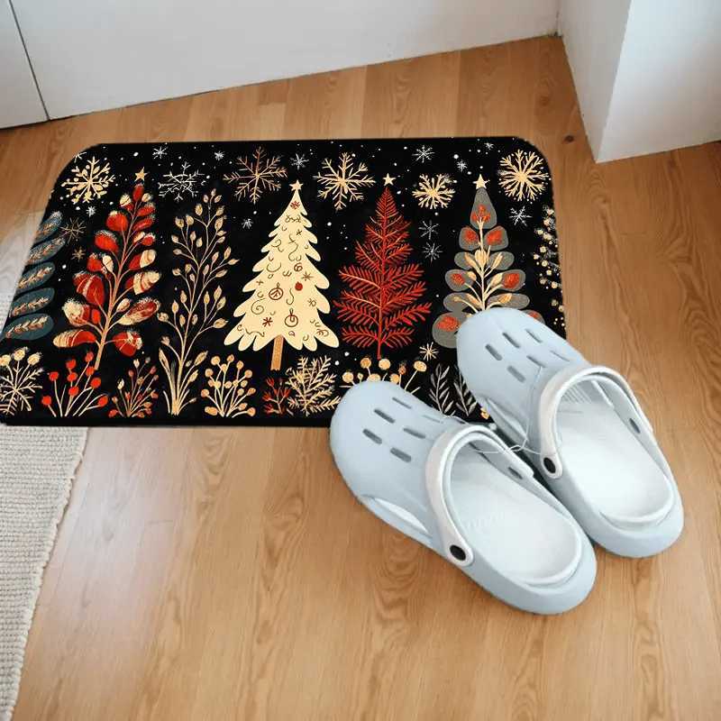VIKAMA Christmas Carpet Christmas Tree CarpetKitchen Rug Long Carpet Absorbent Doormat Carpet For Live Room Sofa Floor MatM251117