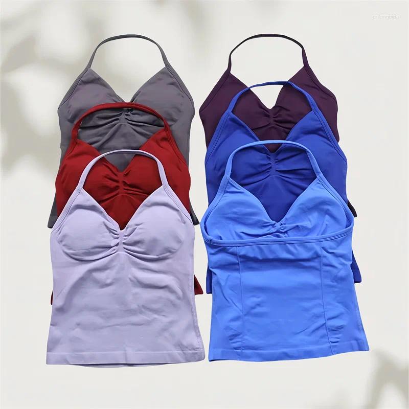 Women's Tracksuits 2 Pieces Women Yoga Set Seamless Impact Longline Strappy Tank Top Scrunch Sports Shorts Gym Clothes Woman Summer Workout