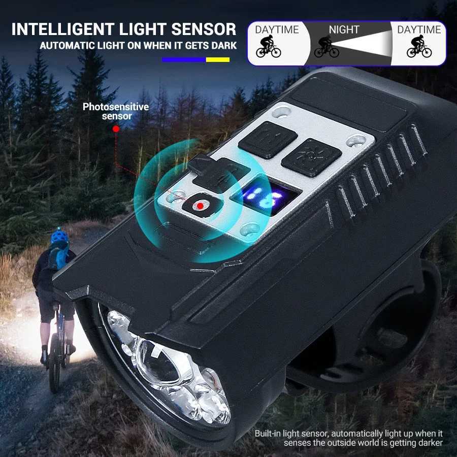 Bicycle Headlight 9 LED Bike Front Light Rechargeable Ultralight Handlebar Lights Waterproof Cycling Flashlight Christmas Gift M251117