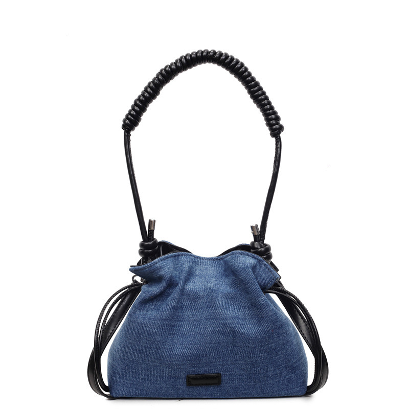 Nanfeng Chio2nd Denim Holiday Bucket Women 2024 New Versatile Shoulder Crossbody Small Bag for All Seasons ddmynov
