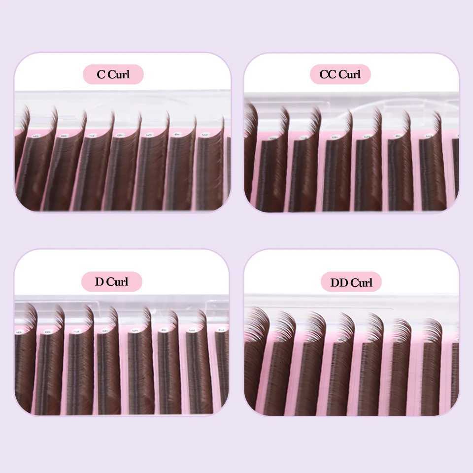Lashprofessor Dark Brown Eyelash Extensions Brown Eyelashes Soft High Quality Individual Lashes Natural Colorful False EyelashesT251117