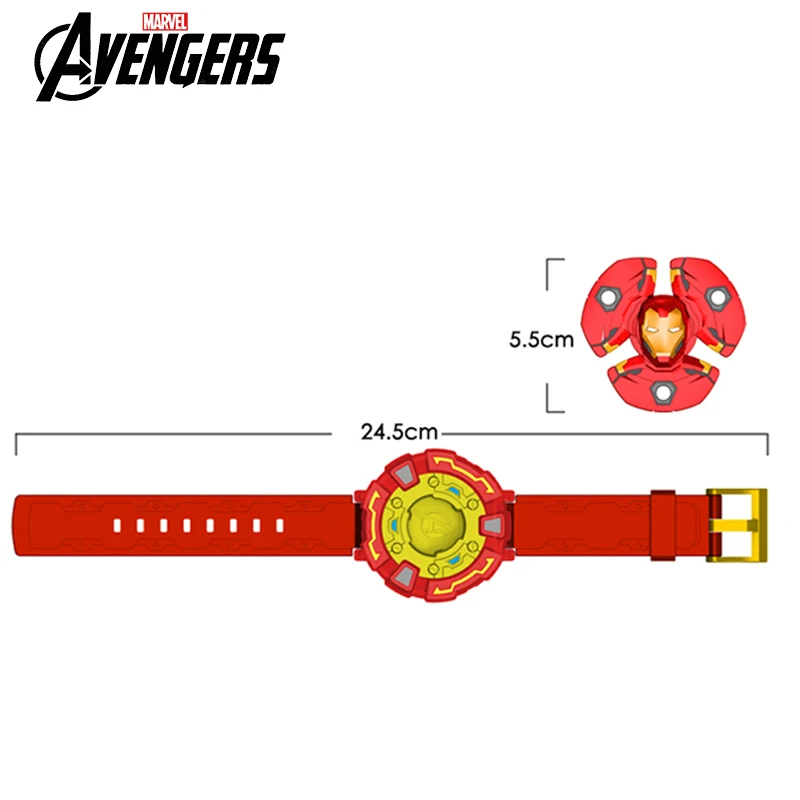 New Marvel Avengers Iron Man Style fidget spinner wristband Three kinds of glare Movie peripheral Toy Set Boy Birthday Gift