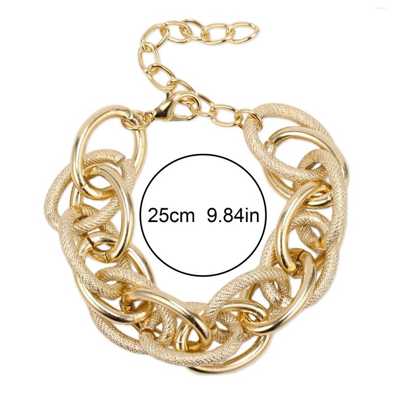 Necklace Earrings Set Gold Color Chunky Chain Pendant Bracelet For Women Trendy Punk Thick Metal Choker Collar Statement Jewelry