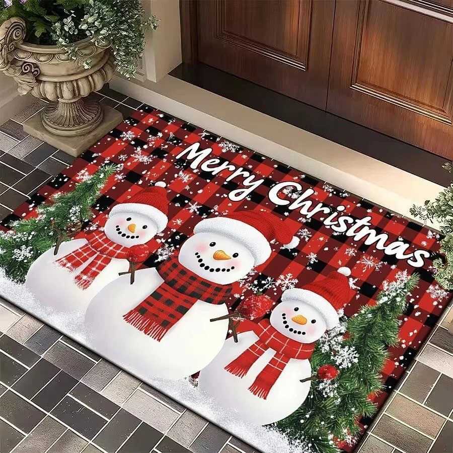 VIKAMA Christmas Cartoon Printed Carpet Home Decor Dirt-Resistant Easy To Clean Entrance Hall Hallway Bathroom Non-Slip MatM251117