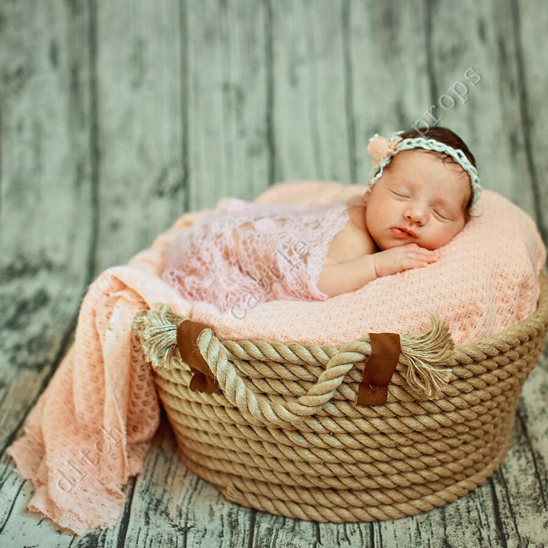 200*150cm 150*150cm Knitted Acrylic thin Fabric Newborn Baby Photography Photo Props Backdrop Blanket Newborn Basket Stuffer
