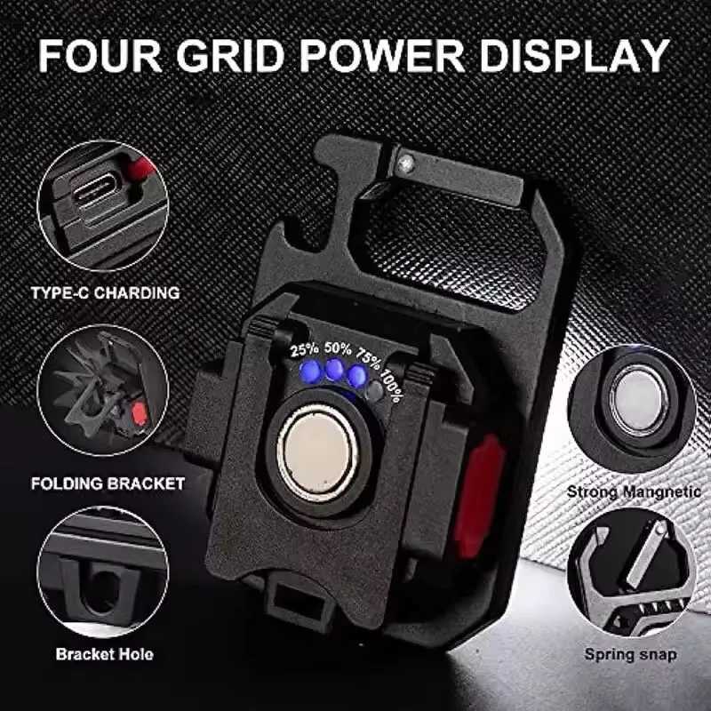 Mini Keychain Flashlight Light COB Work Light USB Rechargeable Lamp Side Lights Super Bright Portable Lanterns M251117