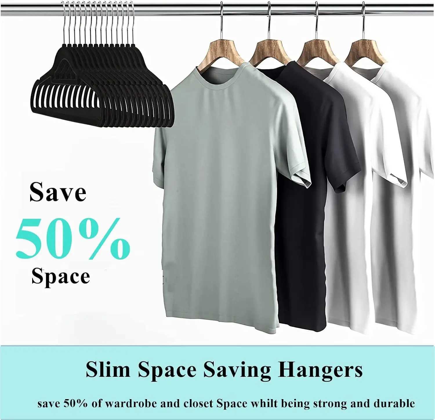 Velvet Clothes Hangers Non-Slip Hanger with Pants Bar Space Saving Flocked Hangers for Suits Shirts Coats Wardrobe Storage C251117