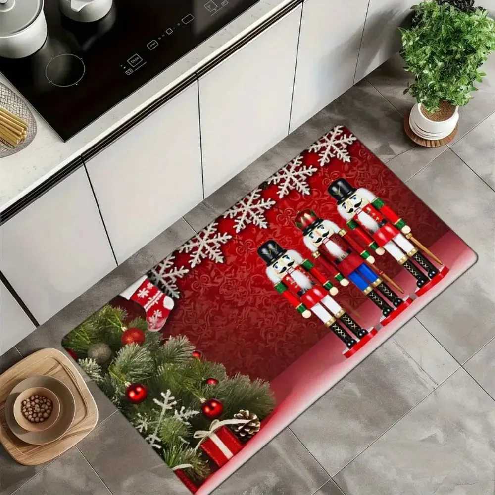 Light Luxury Christmas Nutcracker Floor Mat Entrance Welcome Doormat Bedside Balcony Corridor Christmas Decoration CarpetM251117