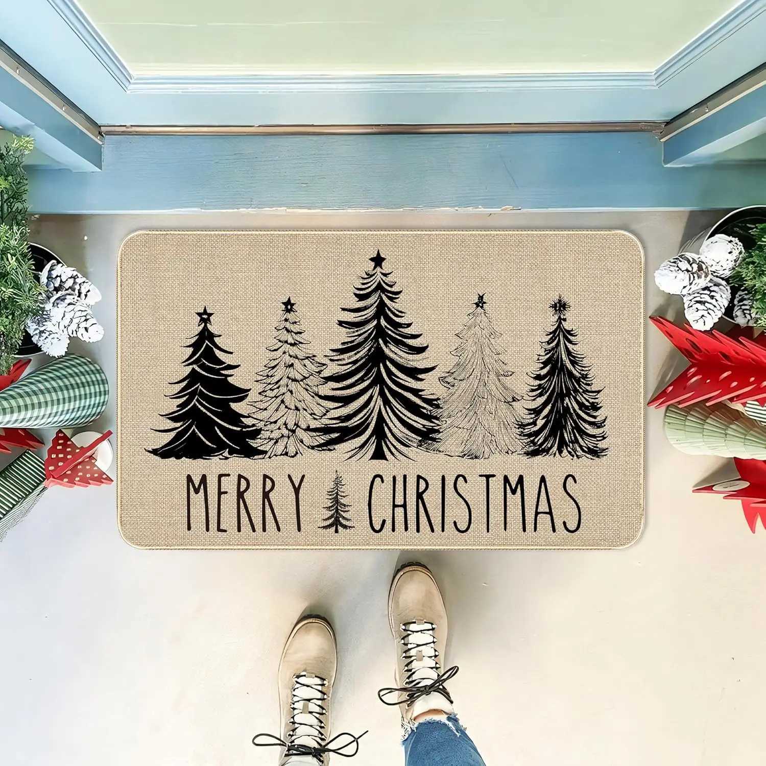 VIKAMA Christmas Snowman Carpet Indoor Outdoor Non-Slip Resistant Dirty Door Mat Living Room Sofa Mat Christmas DecorationM251117