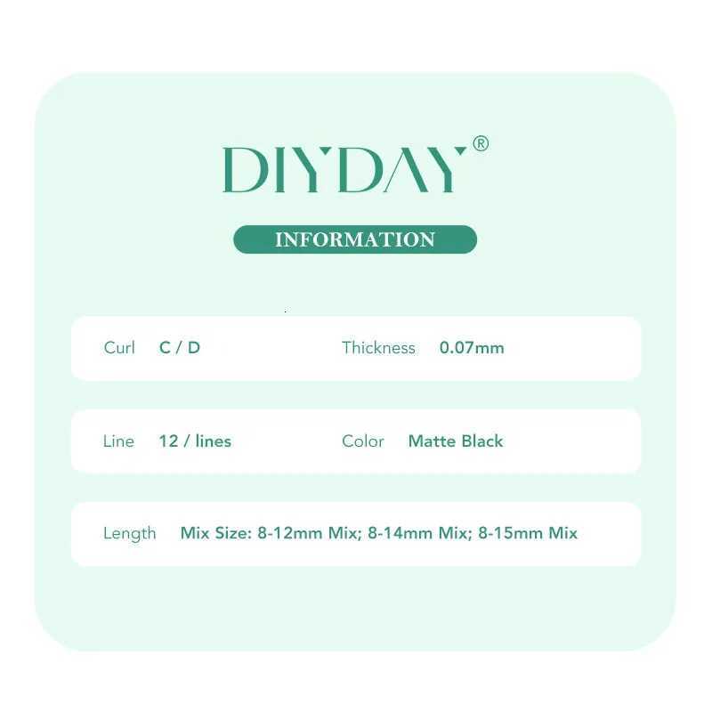 DIYDAY U/W Style 3D 4D 5D Eyelash Extension Handmade U-shaped Premade Volume Lashes BASF PBT Fiber Nartural Mink False EyelashesT251117