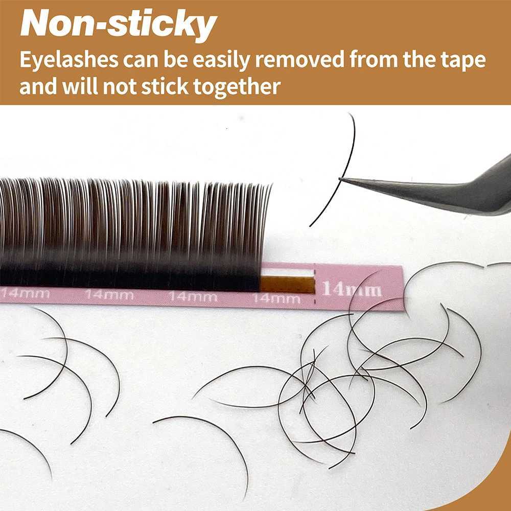 Qeelasee Ellipse Flat Eyelash Brown Color Soft Gentle Natural Eyelash Extension Maquillaje Makeup Faux Mink Flat Shape LashesT251117