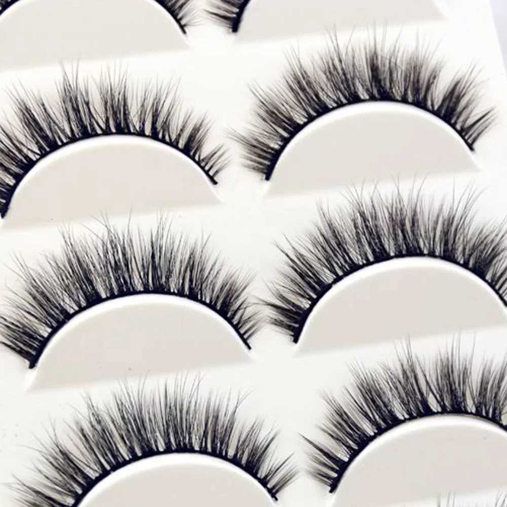 HBZGTLAD 5Pairs 3D Handmade Fake Eyelashes Natural Long Thick Daily Makeup Thick Cross Eyelashes Eye LashesT251117