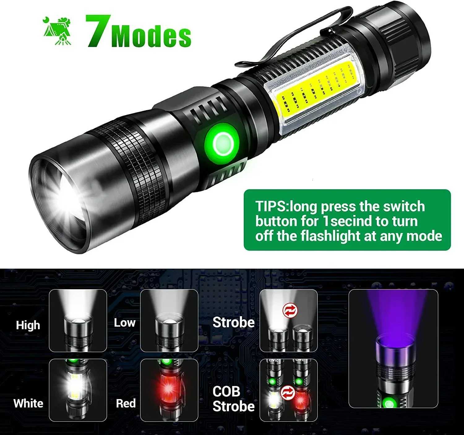 UV Light Strong Light Flashlight USB Rechargeable Camping Lantern Pets Urine Stains Black Light Led Ultraviolet Torch Lamp M251117