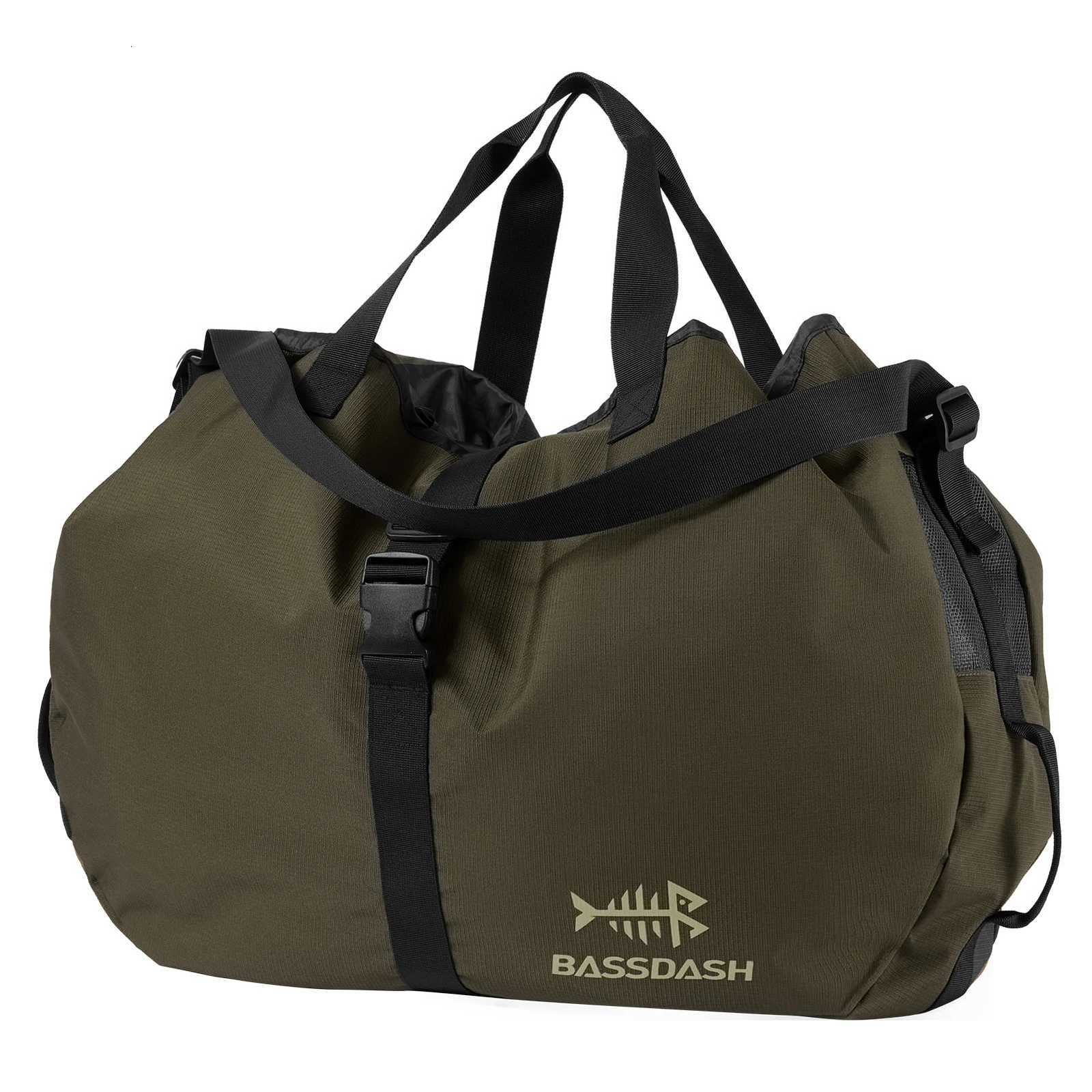 BASSDASH Wader Bag Foldable with Changing Mat Shoulder Strap Handles Mesh Boot Storage for Fishing Travel Hunting Hiking FP08W251115