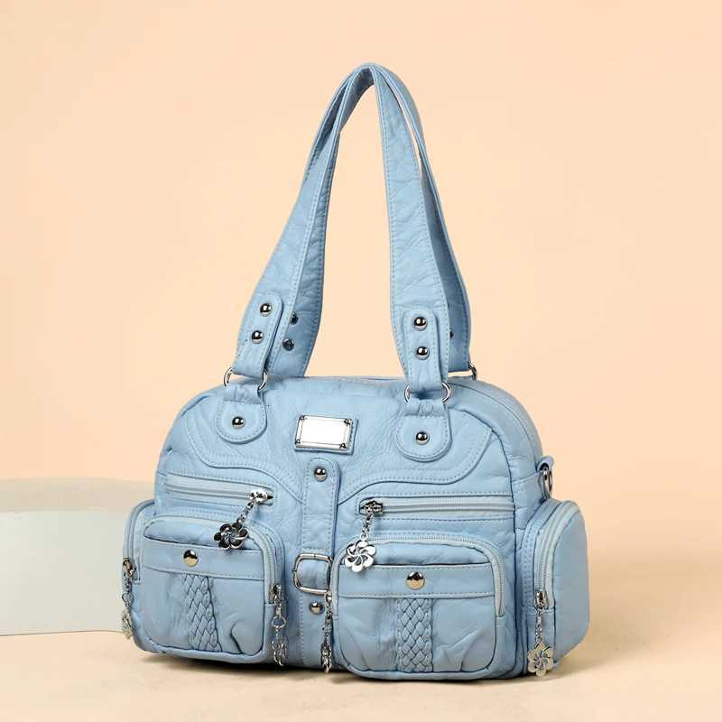 Luxury Soft Leather Tote Bag Large Capacity Multiple Pockets Shoulder Crossbody Bags Women Handbag Female Messenger BagsW251117