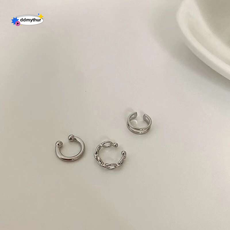 3Pcs/Set Clips for Women Unisex Minimalist Fashion Cartilage Hoop Earrings Sets Ear Cuff Fake Piercing Clip on Earring ddmythur