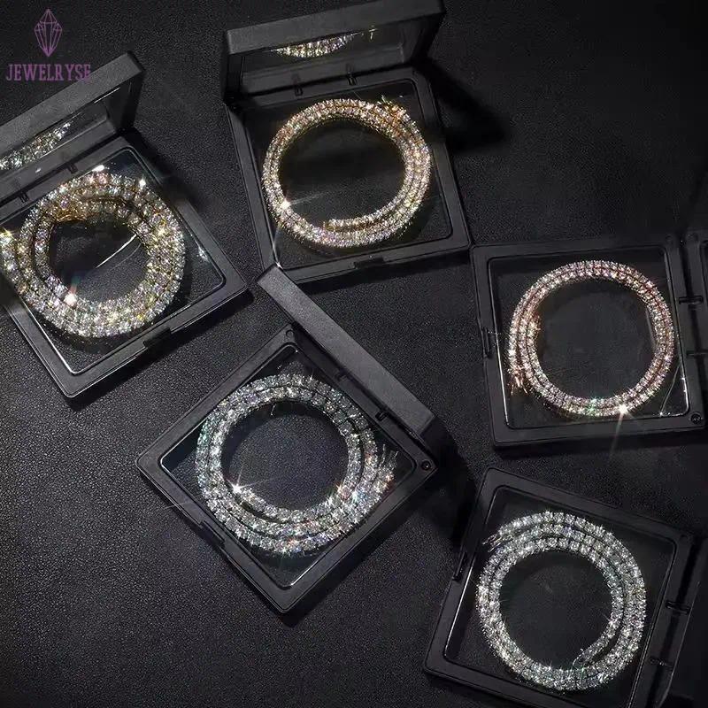 moissanite bracelet necklace tennis chain Hip Hop necklace fashion Jewelry Pass Dia Tester 4mm 5mm D color vvs moissanite iced out cuban GRA tennis br