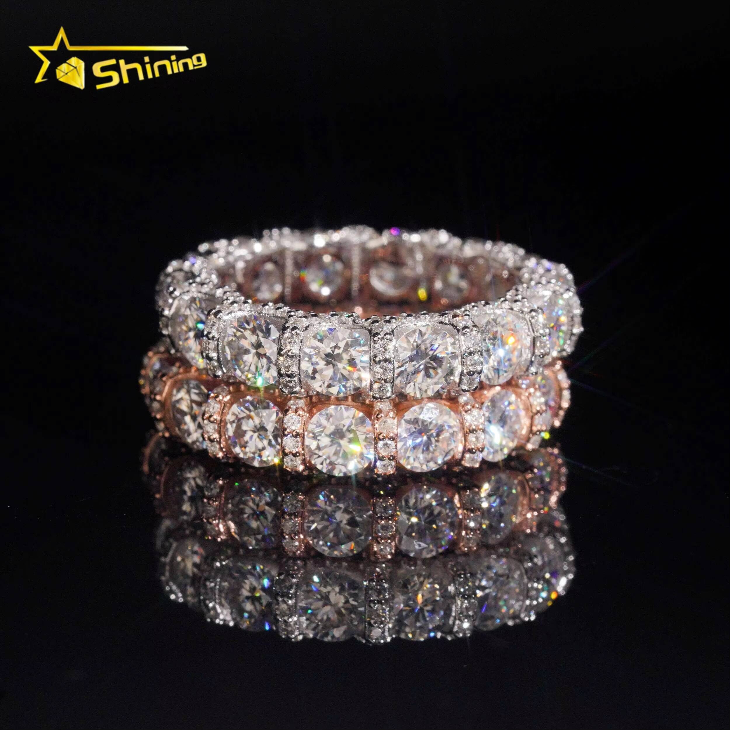 925 Sterling Silver Jewelry Hot Selling High Quality Eternity Band Moissanite Diamond Ring