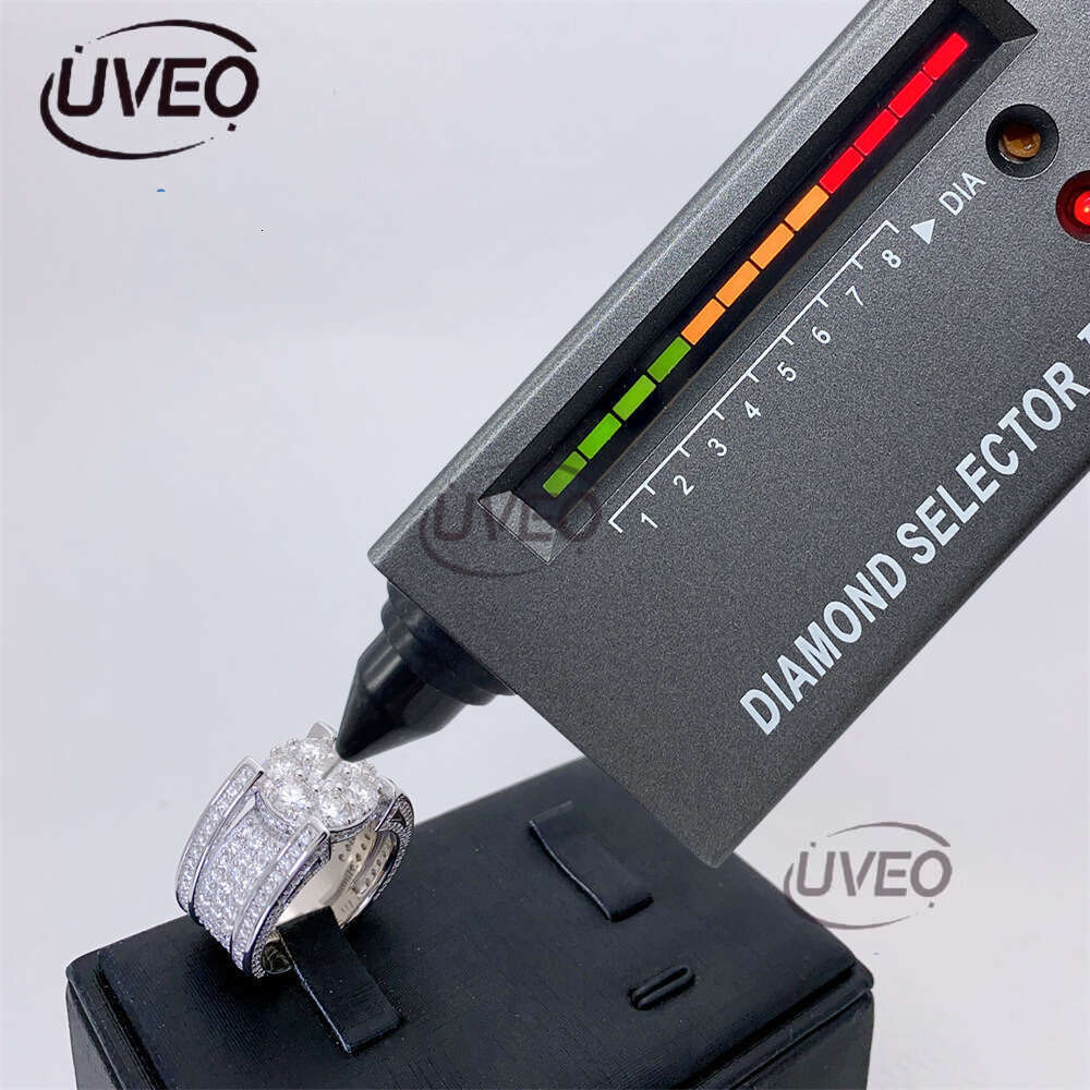 Jewelry Iced Out Moissanite Ring 925 Gold VVS Moissanite Diamond Hiphop Pass Diamond Tester Couple Mens