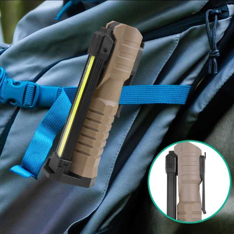 Folding COB XPE LED Work Light Handheld Flashlight with Built-in Battery Lamp Torch Emergency Car Inspection Lamp Red SOS Strobe M251117